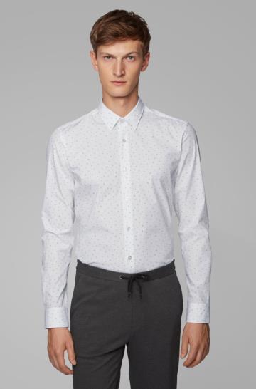 Koszula BOSS Slim Fit Białe Męskie (Pl80772)